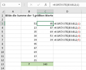 Zum Vergrößern bitte auf das Bild klicken Klassiker: Die KGRÖSSTE-Funktion
