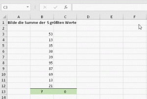 Zum Vergrößern bitte auf das Bild klicken Array-Formel: Die Zwischenlösung