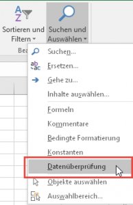 Zum Vergrößern bitte auf das Bild klicken Zellen mit Datenüberprüfung finden