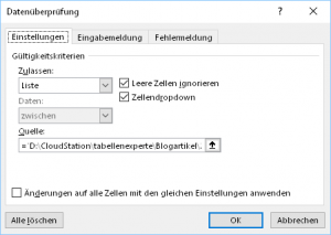 Zum Vergrößern bitte auf das Bild klicken Externer Bezug nach einer Kopie
