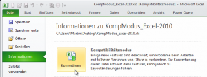 Zum Vergrößern bitte Bild anklicken Excel 2010: Datei konvertieren