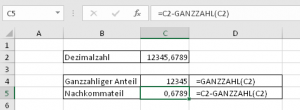 Zum Vergrößern bitte Bild anklicken Die GANZZAHL-Funktion