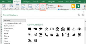 Zum Vergrößern bitte auf das Bild klicken Symbole einfügen