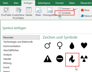 Zum Vergrößern bitte auf das Bild klicken Ein passendes Symbol auswählen