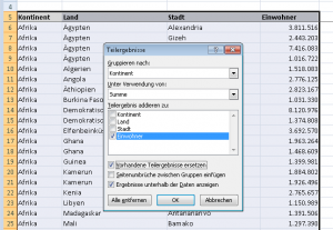 Zum Vergrößern bitte auf das Bild klicken Eingabemaske Teilergebnisse