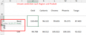 Zum Vergrößern bitte auf das Bild klicken Zeilenhöhe anpassen