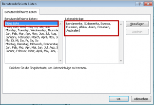 Zum Vergrößern bitte auf das Bild klicken Liste neu definieren