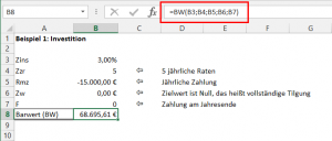 Zum Vergrößern bitte auf das Bild klicken Beispiel 1: Investitionsrechnung