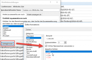 Zum Vergrößern bitte auf das Bild klicken Das Zahlenformat anpassen