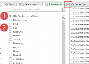 Zum Vergrößern bitte auf das Bild klicken Weitere Attribute auswählen
