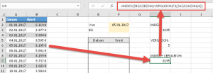 Zum Vergrößern bitte auf das Bild klicken INDEX und VERGLEICH in Kombination