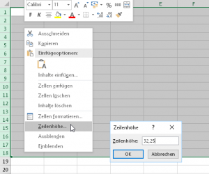Zeilenhöhe anpassen