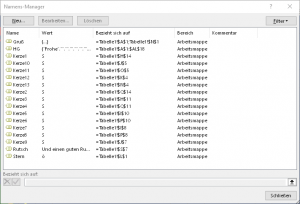 Übersicht im Namensmanager