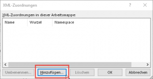 Zum Vergrößern bitte auf das Bild klicken Die Schema-Datei hinzufügen