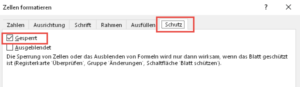 Zum Vergrößern bitte Bild anklicken Zelle sperren oder entsperren