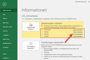 Zum Vergrößern bitte Bild anklicken Blattschutz aufheben im Datei-Menü