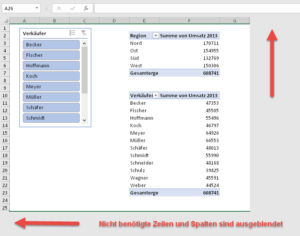 Zum Vergrößern bitte Bild anklicken Zeilen und Spalten ausblenden