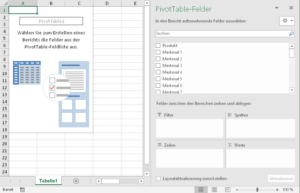 Zum Vergrößern bitte auf das Bild klicken Die leere Pivot-Tabelle
