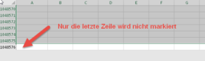 Zum Vergrößern bitte auf das Bild klicken Alles bis auf die letzte Zeile wird markiert