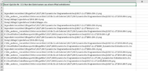Zum Vergrößern bitte Bild anklicken Liste mit Pfadangaben und Dateinamen