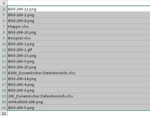 Zum Vergrößern bitte Bild anklicken Übrig bleiben nur die Dateinamen
