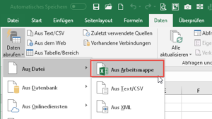 Zum Vergrößern bitte auf das Bild klicken Daten aus Arbeitsmappe laden
