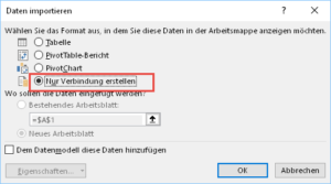 Zum Vergrößern bitte auf das Bild klicken Nur eine Verbindung erstellen