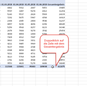 Zum Vergrößern bitte auf das Bild klicken Drilldown über das Gesamtergebnis