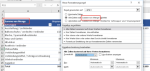 Zum Vergrößern bitte auf das Bild klicken Option 2: Alle Werte inklusive Summen