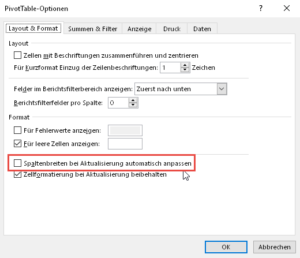 Zum Vergrößern bitte Bild anklicken Weitere Voreinstellungen festlegen