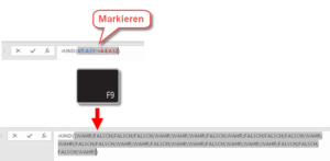 Mit F9 die Berechnung anzeigen