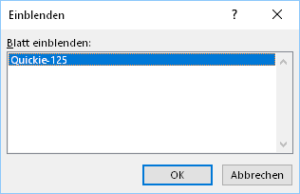 Zum Vergrößern bitte Bild anklicken Liste der ausgeblendeten Blätter