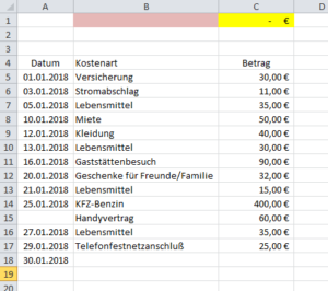 Zum Vergrößern bitte auf das Bild klicken Vorsicht beim Einfügen von Zellen