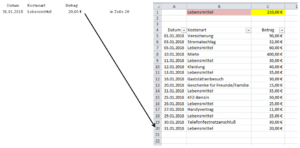 Zum Vergrößern bitte auf das Bild klicken Neuen Datensatz unten anfügen