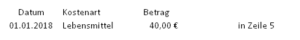 Zum Vergrößern bitte auf das Bild klicken Neuer Datensatz oben