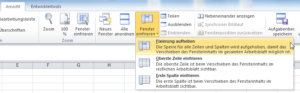 Zum Vergrößern bitte auf das Bild klicken Fensterfixierung aufheben