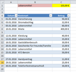 Zum Vergrößern bitte auf das Bild klicken Nur ganze Zeilen können eingefügt werden