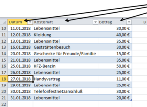 Zum Vergrößern bitte auf das Bild klicken Überschriftenzeile bleibt beim Scrollen sichtbar