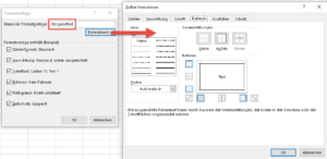 Zum Vergrößern bitte Bild anklicken Namen + Formatierung festlegen