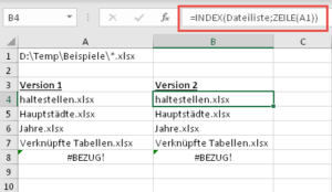 Zum Vergrößern bitte auf das Bild klicken Besser: INDEX kombiniert mit ZEILE