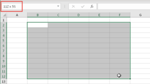 Zum Vergrößern bitte Bild anklicken Markierte Zeilen und Spalten im Namensfeld