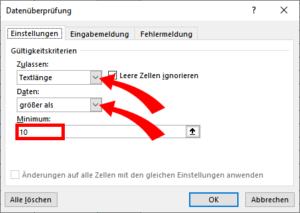 Zum Vergrößern bitte auf das Bild klicken Textlänge auf Gültigkeit prüfen