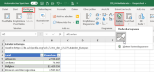 Zum Vergrößern bitte auf das Bild klicken Ein Kartendiagramm einfügen