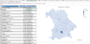 Zum Vergrößern bitte auf das Bild klicken Landkreise in Bayern