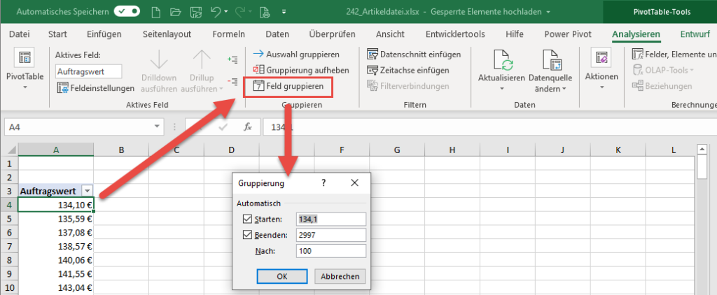 Werte gruppieren in Pivot-Tabellen | Der Tabellenexperte