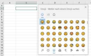 Zum Vergrößern bitte Bild anklicken Mit Windows + Punkt die Emoji-Tabelle aufrufen