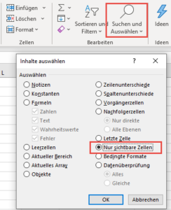 Zum Vergrößern bitte Bild anklicken Inhalte auswählen | Nur sichtbare Zellen