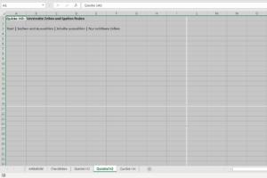 Zum Vergrößern bitte Bild anklicken Weiße Linien machen ausgeblendete Zellen sichtbar