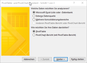 Zum Vergrößern bitte auf das Bild klicken So sieht er aus: PivotTable-Assistent