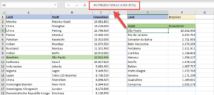 Zum Vergrößern bitte auf das Bild klicken Lösung mit der FILTER-Funktion